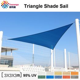 Tewango 185gsm Heavy Duty SunShade Sail HDPE 3X3X3M UV Block Net Garden Patio Canopy 7 Colour Avaliable