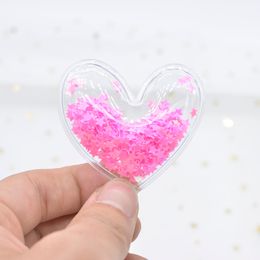50*45mm Filling Bling Paillette Appliques Heart Patches for DIY Clothes Headwear Cake Topper Hair Clips Decor Accessories