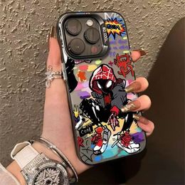 Designer apple phone case designer for iphone 15 pro max cases plus cute 11 12 13 14 Luxury fashion cover shell rind spider men electroplate scrawl shell Free shipping
