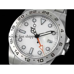 226570 Olex Convex Magnifying Platinum Calendar White Automatic Men's Designer Lens Rhodium Mechanical Watch 42Mm Explorerii Superclone 702