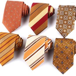 Bow Ties Men Suits Men's Neck Tie For Wedding Striped Necktie Groomsmen Fashion Tangerine Women Good Gifts Gravatas