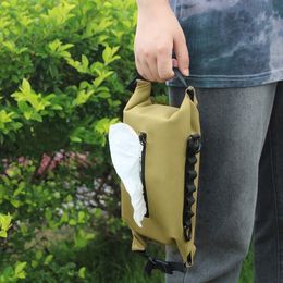 Portable Outdoor Wet Tissue Box Paper Towel Wipes Dispenser Hanging Bag Water Resistant Tissue Bag for Outdoor Hiking Picnic