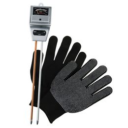 Soil pH, Moisture & Light Meter 3 Way Tester Kit (Silver or Green) for Garden Farm Lawn Household with FREE Gloves