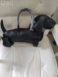 Y2K Handbag Black PU Leather Dog Shaped Purse Tote Evening Party Bolsas Bags For Women 240410