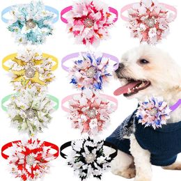 Dog Apparel 50pcs Pet Accessories Bow Ties With Diamond Puppy Bowties Collar Grooming For Small Dogs