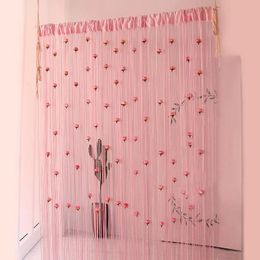 1*2m Window Rose String Curtain Flower Door Thread Curtain Hanging Curtain Valance Divider Decorative For Bedroom Wedding Party