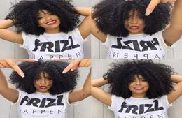 Brazilian Afro Curls Mongolian human hair Tiny Afro Kinky Curly Wigs Human Hair Full Lace Front Wig For Black Women in stock5863950