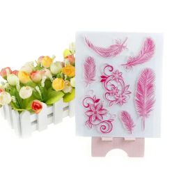 Scrapbooking Creative Feather Shape Rubber Stamp Scrapbooking Photo Album Decor