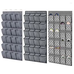 Storage Boxes Over The Door Shoe Organizer With 4 Hooks 24 Pockets Hanging Rack Holder Behind For Men Sneakers High Heels