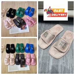 2024 Top Quality Luxury Slippers New Style Designer Sandals Womens Velvet material rhinestone Velcro tape GAI party Room Platform Slip-On Size 35-42Free shipping
