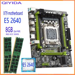 Motherboards Qiyida X79 motherboard Xeon E52640 CPU Set With LGA2011 Combos 2pcs * 4GB =8GB Memory DDR3 RAM 10600R 1333Mh