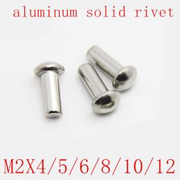 100PCS round Aluminium solid rivet M2*4/5/6/8/10/12/16 Aluminium Alloy Aluminium self-plugging Rivet