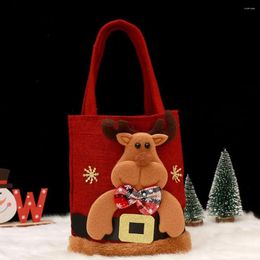 Storage Boxes Elk Themed Tote Bag Christmas Large Capacity Handbag With Cartoon Santa Claus Snowman For Children's