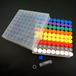 1Set Include One Piece 81- Lattice Digital Code Storage Box For Store Cryovial+81Pieces 1.8ml Plastic Refrigerating Tube