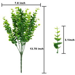 Artificial Plant Green Eucalyptus Boxwood Stems Fake Plants and Greenery Springs for Home,Garden,Office,Wedding and Decoration