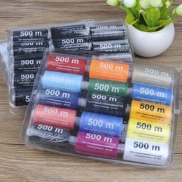 15/12pcs 500M Strong And Durable Sewing Threads For Sewing Polyester Thread Clothes Sewing Supplies Accessories White Black