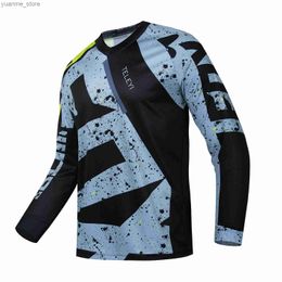 Cycling Shirts Tops 2024 Mens Downhill Jersey teleyi Mountain Bike Shirts Offroad Dh Motorcycle Motocross Sportwear Bicycle Racing Cycling Y240410