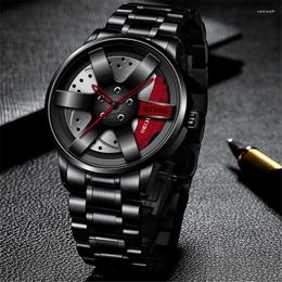 Wristwatches Men Fashion Watches Alloy Watch Band Black Round Wrist For Male Wristwatch