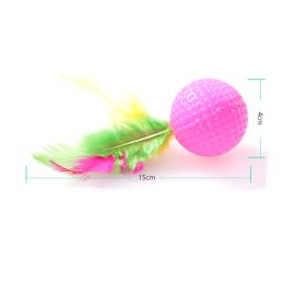 5Pcs Cat Kitten Golf Ball Cat Toys Pet Puzzle Molar Ball with Colorful Feather Cats Training Ball Interactive Game Pet Products