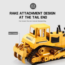 DOUBLE E 1:20 RC Truck Bulldozer Tractor Model Engineering Cars Excavator 2.4G Radio Controlled Vehicle Toy For Boys Kids Gifts