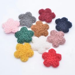 10Pcs 38mm Soft Plush Padded Patches Flower Appliques for DIY Clothes Crafts Hat Bag Gloves Socks Sewing Accessories Patches