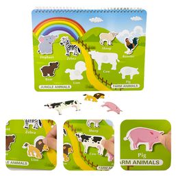 12Themes Busy book fruit animal alphabet Montessori Toys for Toddler Activities Binder Learning English Quiet Book for Kids baby