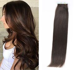 Top Quality 20pcs set 24inch straight Glue Skin Weft PU Tape in Human Hair Extensions Brazilian REMY in stock 5907593