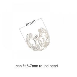 2pcs 925 Sterling Silver Round Crimp Bead Caps Knot Covers Jewelry Findings Accessories for Bracelet&Necklace Jewelry Making