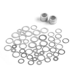 10/20/50PCS M6-M26 Aluminum Flat Washer Flat Ring Gasket Plug Oil Seal Fittings Washers Assortment Fastener Hardware Accessories