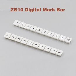 10Pcs Digital Marker Strip ZB4/5/6/8/10 UK Din Rail Screw Terminal Block Bornier Wire Cable Connector Morsettiera Mark Label Bar