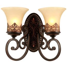 American Antique Corridor Wall Lamps European Bedroom Bedside Wall Lights Mirror Front Living Room Wall Lighting Fixtures305G