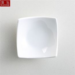 6pcs/Set Square Snack Sauce Super White Porcelain Dish Hotel Breakfast Buffet Cake Bowl Ceramic Wasabi Tableware Oil Dispenser