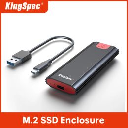 Enclosure KingSpec M2 SSD Case NVMe Enclosure 10Gbps M.2 to USB Type C 3.1 M.2 SSD Case for 2230 2242 2260 2280 NVME PCIE SSD Disc Box