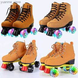 Inline Roller Skates Quad Flashing Roller Skate Shoes Beginner Outdoor Skating Adult Men Women Double Row Roller Shoes Sliding Sneakers With 4 Wheels Y240410