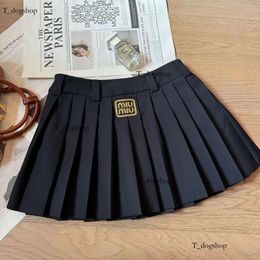 MM Family Ss New Classic Pleated Skirt Letter Embroidery Decoration Fashion Versatile Academy Style 489