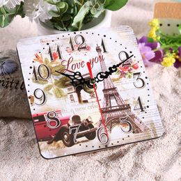 Vintage Wooden Wall Clock Large Shabby Chic Rustic Kitchen Home Antique