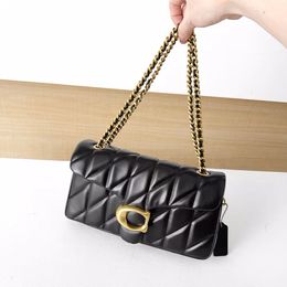 tabby pillow messenger soft leather cross body handbag plated gold sier letter lady party mini square quilted chain shoulder bag adjustable