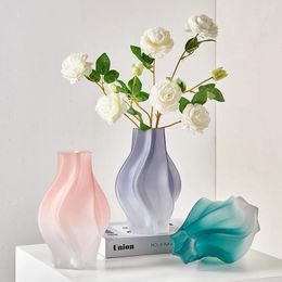 Vases Nordic Desk Glass Vase Decorative Plant For Modern Room Flower Home Decoration Interior Desktop Ornament Gift