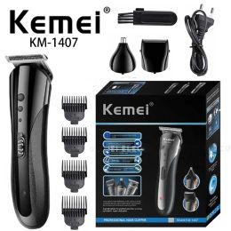 Trimmers kemei electric hair clipper KM1407 razor shaver nose trimmer 3 in 1multifunction head washable hair trimmer