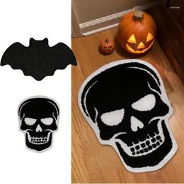 Carpets Halloween Bath Mat Non Woven Fabric Flannel Bat Rug Gothic Slip Rugs Machine Washable Carpet For Bedroom