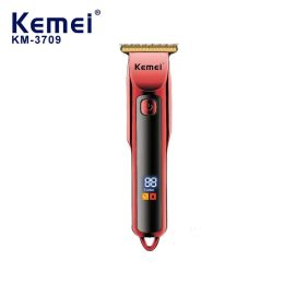 Trimmers Kemei USB 0mm Professional Electric Hair Trimmer Bald Head Wireless Clipper Barber Finish Machine Hair Cut Zero Gapped KM3709