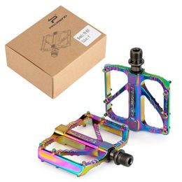 Rainbow MTB Bike Pedal Aluminium Alloy Anti-Slip Platform 3 Bearing Colourful Pedals for BMX Mountain Bike Accessories