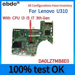 Motherboard DA0LZ7MB8E0 Motherboard.For Lenovo U310 Laptop Motherboard.With CPU i3 I5 I7.DDR3 100% test work