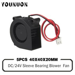 Cooling 5Pcs/Lot YOUNUON DC 24V 40mm 40mmx20mm Sleeve Bearing 3D Printer Fan 4cm 40x40x20mm Turbo Blower Fan