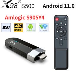 Box X98 S500 Fire TV Stick 4G 32G AV1 TV BOX Android 11 Amlogic S905Y4 4K 60fps 2.4G 5G Wifi BT TV Dongle Set top box Receiver X96S