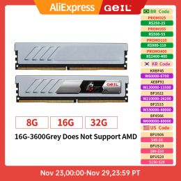 RAMs GeIL DDR4 Memory Ram 2666MHZ 3000MHZ 3200MHZ CL16 ddr4 8GB 16G 32G 1.2/1.35V Memoria for PC Desktop Cooling Heatsink