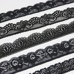 (5 meters/roll) Black Embroidery Stretch Lace Fabric Underwear Laces Trim DIY Manual Crafts Sewing Ribbons