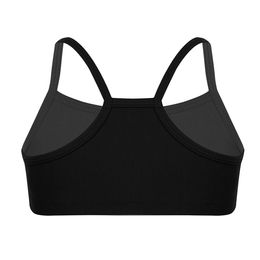 Children Kids Girls Stretchy Solid Colour Tanks Bra Tops Crop Top for Ballet Dance Stage Performance Workout Dance Class Clothes