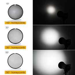 7'' Standard Reflector Diffuser Lamp Shade Dish + 10 20 30 40 50 degree Honeycomb Grid for Bowens Mount Studio Flash Speedlite