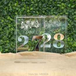 Gold Mirror Table Numbers , Wedding Table Decor, Acrylic, Sliver Table Numbers for Events, Freestanding Table Numbers Go